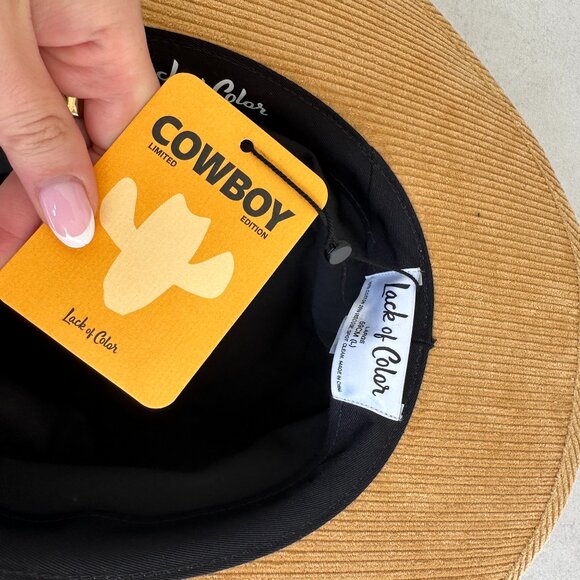 NWT Lack Of Color Sandy Corduroy Cowboy Hat In Tan Wide Brim Dipped Crown - Picture 3 of 11